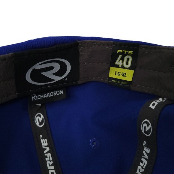Richardson Dryve PTS40 Fitted Cap Adult Size L XL Trucker Hat Blue Orange - Picture 10 of 10